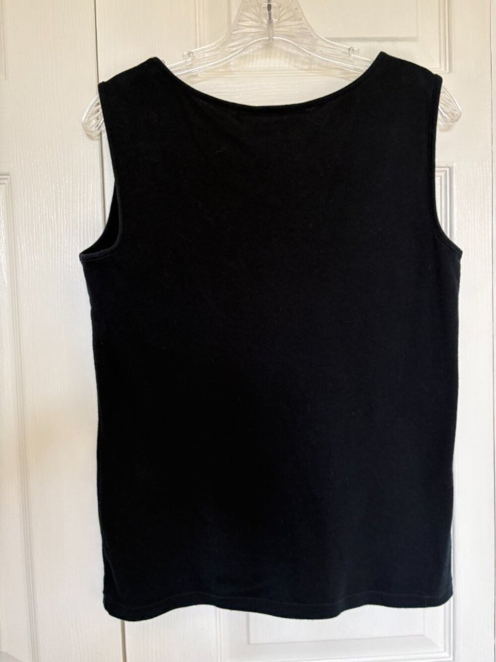 Karen Scott Black Beaded Embroidered Sleeveless Layering Shell Tank Top - Size M - Picture 2 of 5